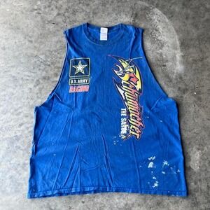 VINTAGE 90s US ARMY RACING CUT OFF